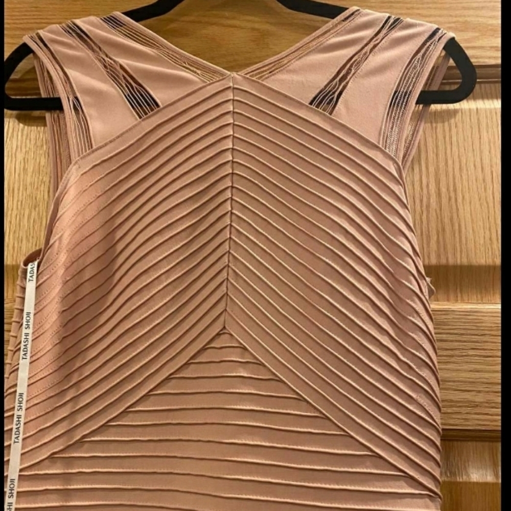 Tadashi Shoji Pintuck Ruffled Illusion Tank Dress - Picture 3 of 16